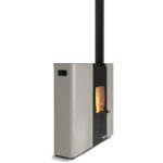 Pelletofen Palazzetti Ecofire Scarlet TC 9 US, 9 kW - Ausführung: Stahl Taubengrau