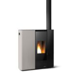 Pelletofen Palazzetti Ecofire Scarlet Lux TC 9 US, 9 kW - Ausführung: Stahl Taubengrau