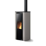 Pelletofen Palazzetti Ecofire Theo TC 9 US, 9kW - Ausführung: Stahl Taubengrau